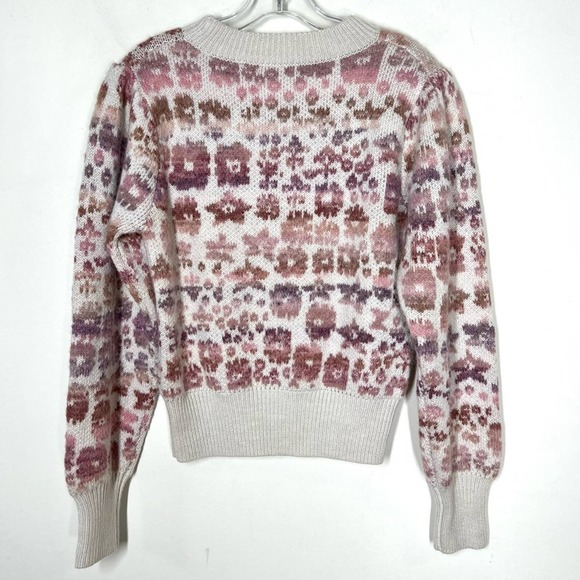 LoveShackFancy Sz S Wool Alpaca Kirsten Pullover Sweater Crew Neck Womens - Picture 4 of 11